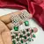 Emerald Green CZ Bridal Necklace Earrings Set, Indian Wedding Jewelry
