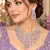 Lavender CZ Bridal Necklace Set, Indian Wedding Jewelry, Crystal Choker Earrings