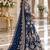 navy net semi stitched anarkali suit with embroidery & stone work