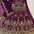 wine net semi stitched anarkali suit with embroidery & stone work