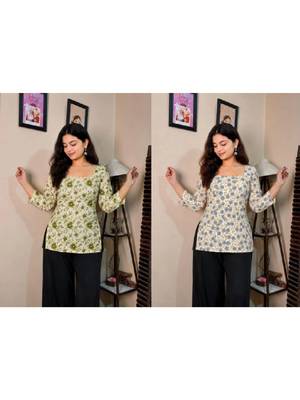 Women floral printed kurta 2