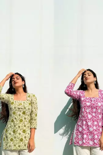 Women floral printed floral kurta