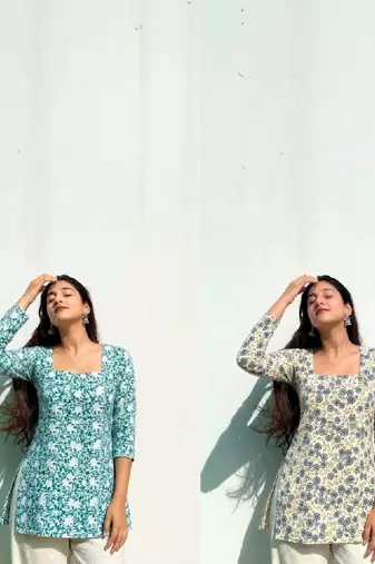 Women floral printed floral kurta