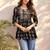 Women ethnic motifs printed mirror work kurta