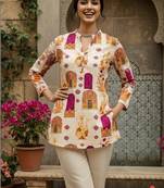 Women ethnic motifs printed indie prints handloom kurta