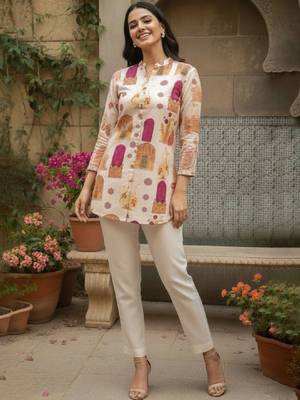 Women ethnic motifs printed indie prints handloom kurta 4