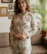 Women floral printed floral handloom kurta