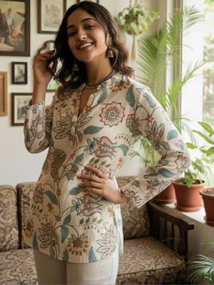 Women floral printed floral handloom kurta 4