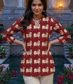 Women ethnic motifs printed indie prints handloom kurta