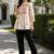 Women floral printed thread work floral kurta