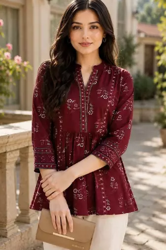 Women ethnic motifs printed kurta
