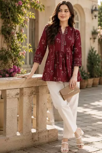 Women ethnic motifs printed kurta