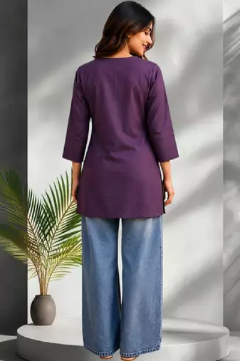 Women floral embroidered thread work floral kurta