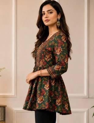 Women floral printed floral kurta 3