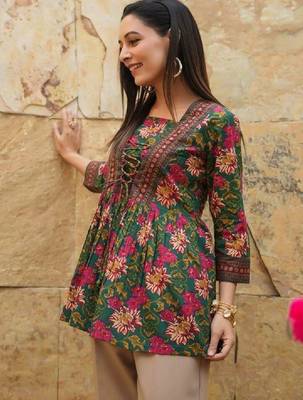 Women floral printed indie prints kurta 2