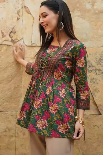 Women floral printed indie prints kurta