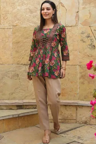 Women floral printed indie prints kurta