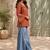 Women floral printed flared sleeves kurta
