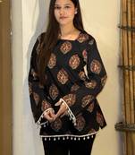 Women ethnic motifs printed flared sleeves indie prints kurta