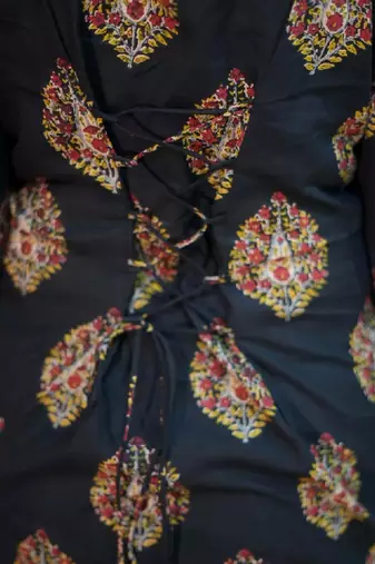 Women ethnic motifs printed flared sleeves indie prints kurta