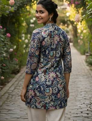 Women ethnic motifs printed handloom kurta 2