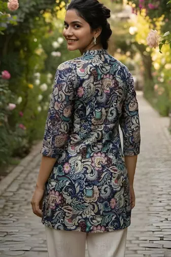 Women ethnic motifs printed handloom kurta