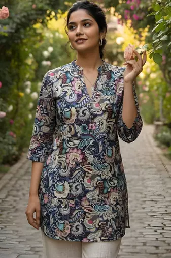 Women ethnic motifs printed handloom kurta