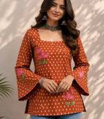 Women geometric printed flared sleeves kurta