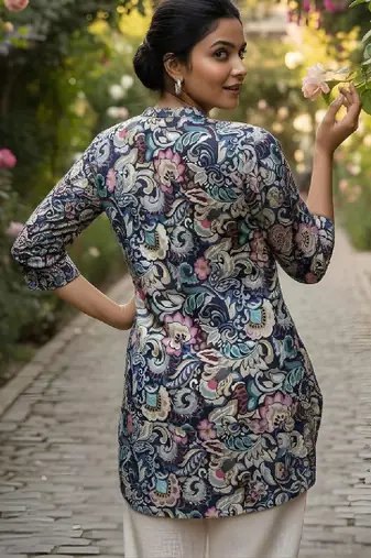 Women ethnic motifs printed handloom kurta