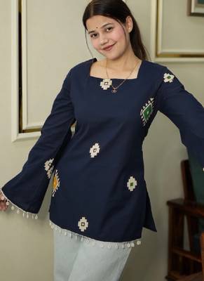 Women geometric printed flared sleeves kurta 3
