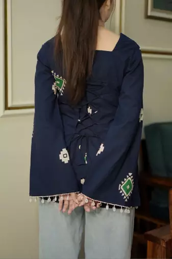 Women geometric printed flared sleeves kurta