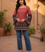 Women ethnic motifs printed bell sleeves kurta