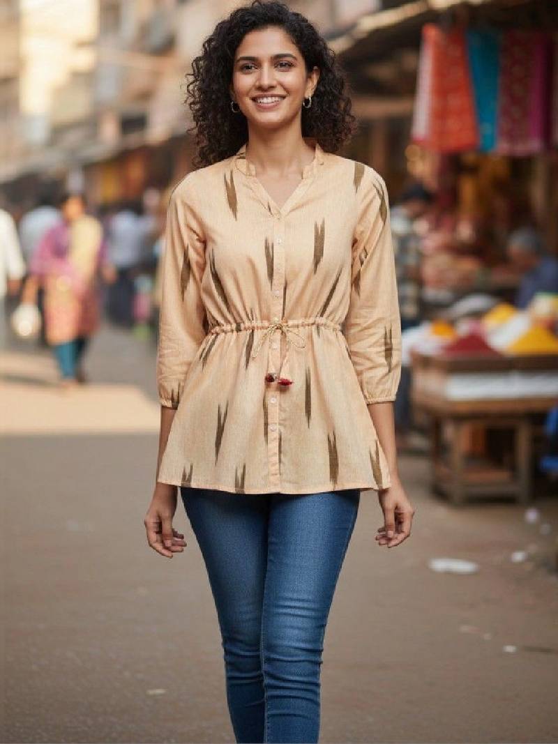 Women printed handloom kurta