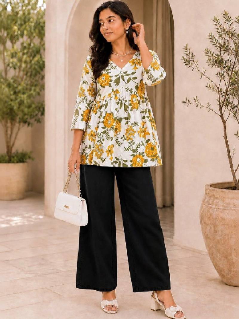 Women floral printed floral kurta