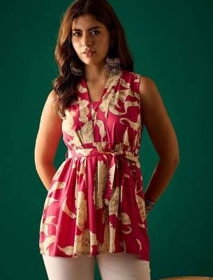 Women printed liva blend kurta 1