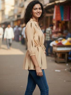 Women printed handloom kurta 2