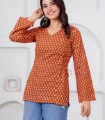 Women floral printed flared sleeves indie prints kurta