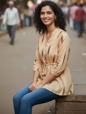 Women printed handloom kurta 4