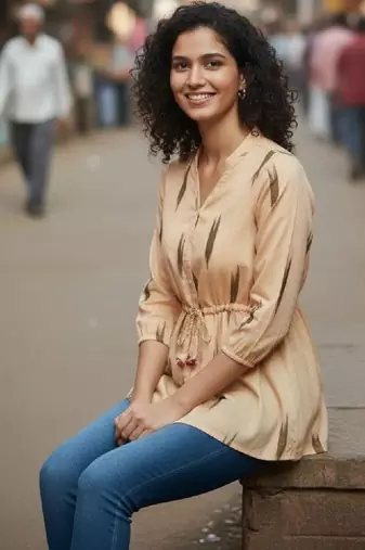 Women printed handloom kurta