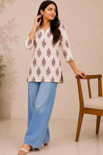 Women floral printed floral kurta