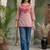 Women ethnic motifs embroidered thread work kurta