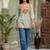Women embroidered thread work kurta