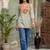 Women embroidered thread work kurta