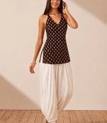 Women ethnic motifs printed halter neck indie prints kurta