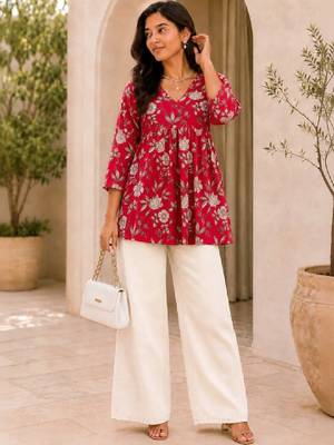 Women floral printed floral kurta 1
