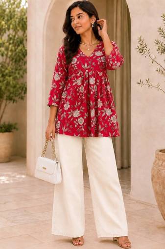Women floral printed floral kurta