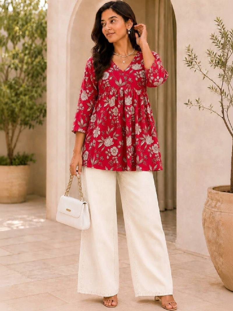 Women floral printed floral kurta