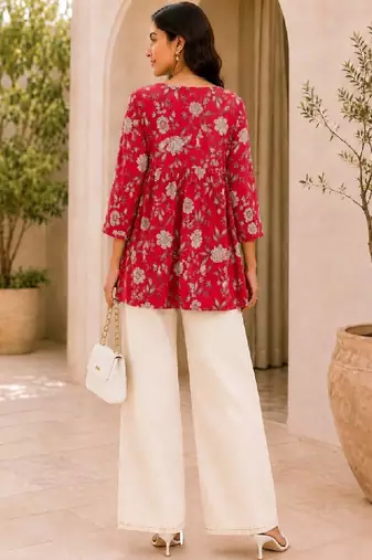Women floral printed floral kurta