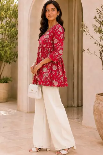 Women floral printed floral kurta