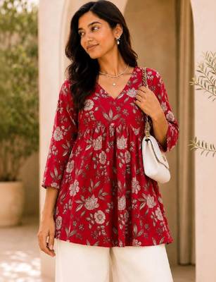 Women floral printed floral kurta 4